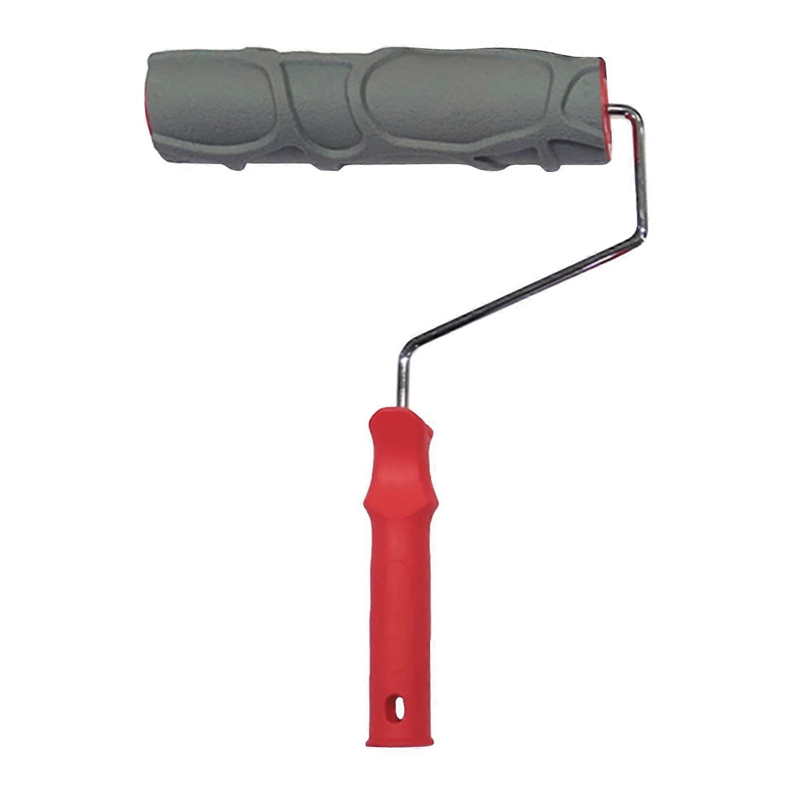 Brick Pattern Paint Roller with Handle, Reusable Embossing Roller for Quick Wall Texture Painting