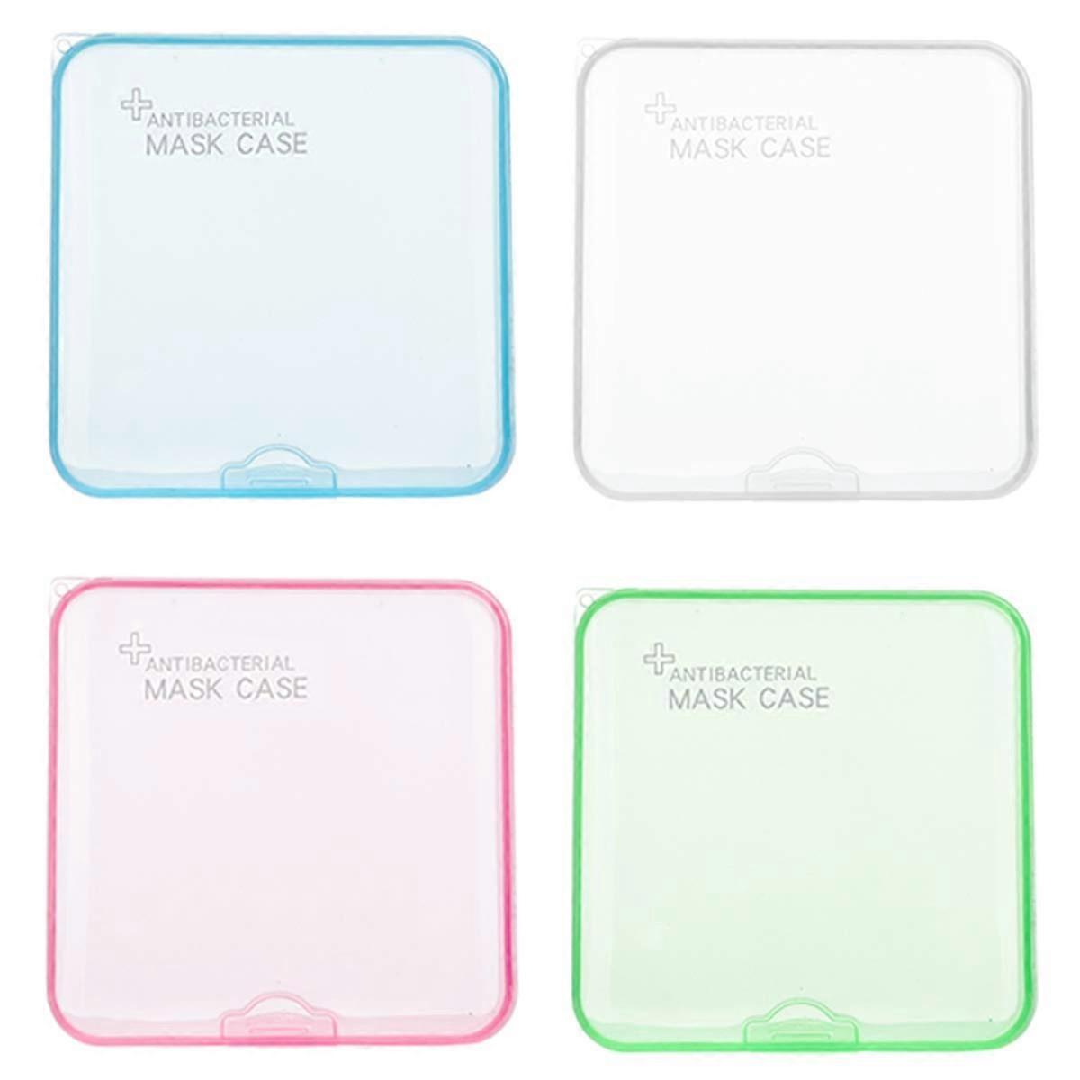 Face Mask Storage Case 4 Pack Slim Plastic Pocket Size Holder Keeps Masks Clean and Easy Access