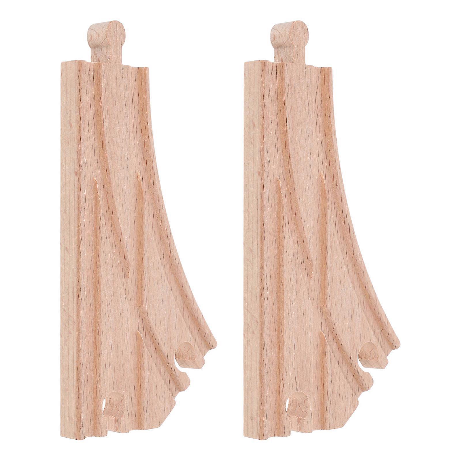 Durable Wooden Train Track Accessories for Multi-Directional Switch Tracks 2Pcs