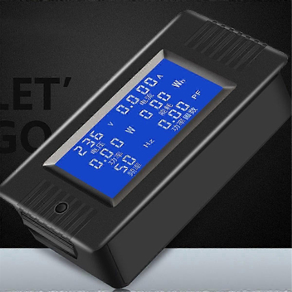 2pcs AC Voltage Current Power Panel Meter LCD Digital Display Ammeter Multimeter with Split Core Current Transformer