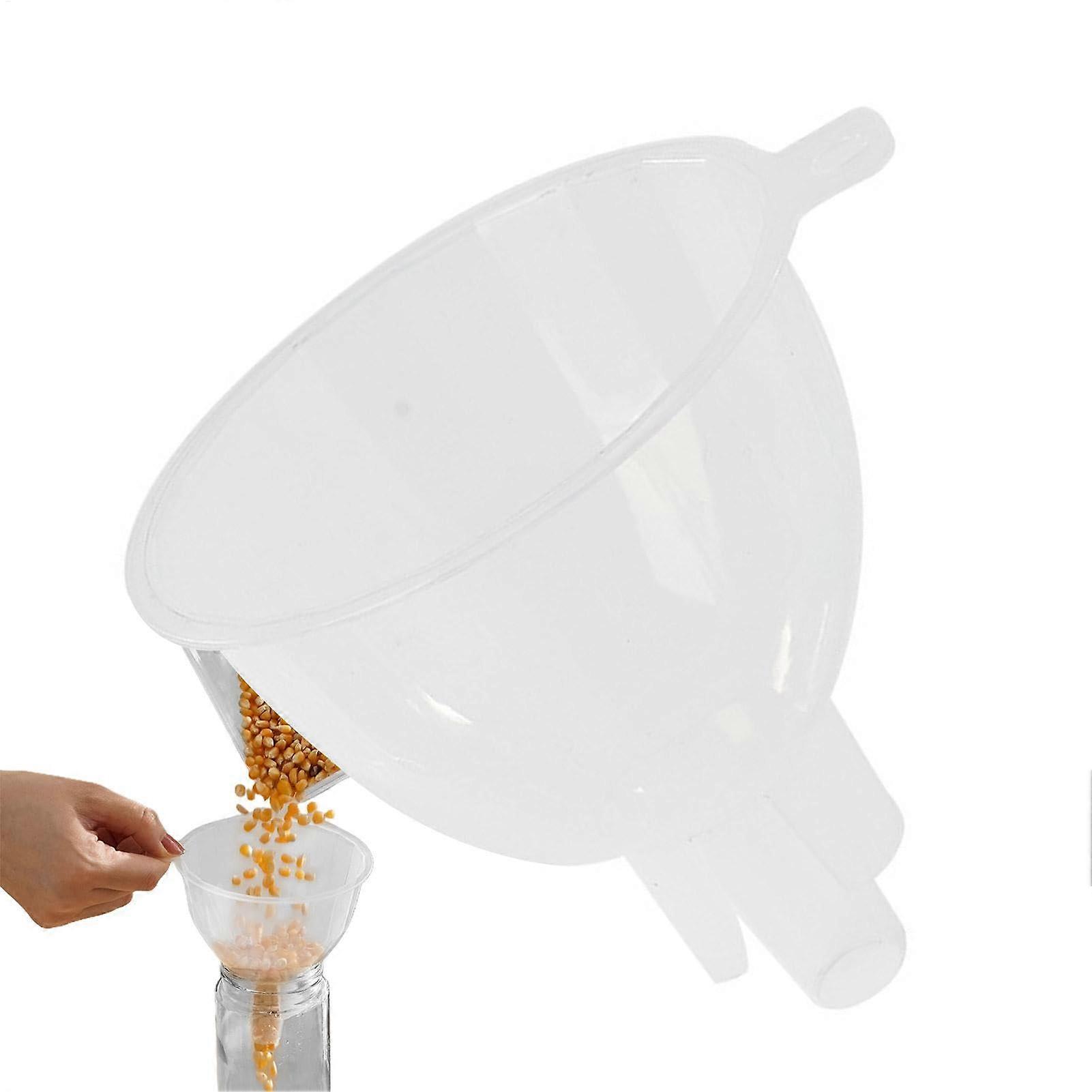 Kitchen Funnel Set Food Grade Plastic Clear Stackable Design for Mess Bottle Filling