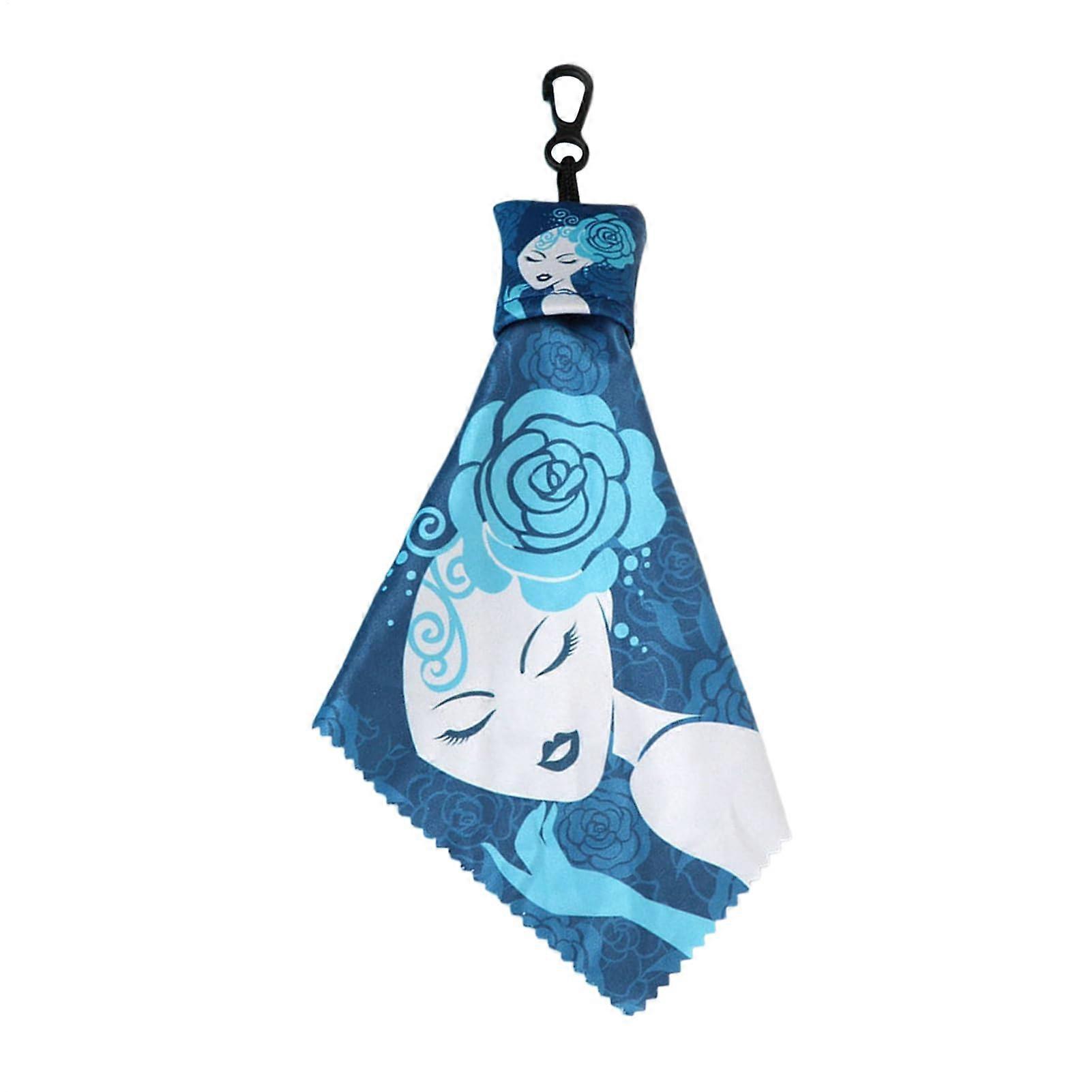 Microfiber Glasses Cleaning Cloth with Keychain Pouch, Floral Pattern for Screen and Lens