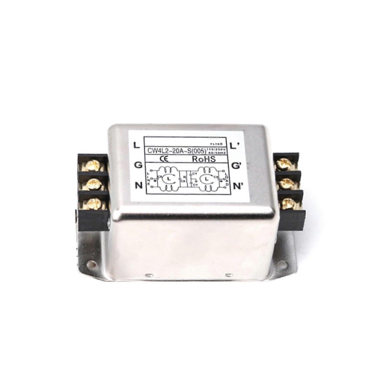 Single Phase EMI Power Filter 220V AC Noise Suppression with AntiInterference Protection CW4L210AS