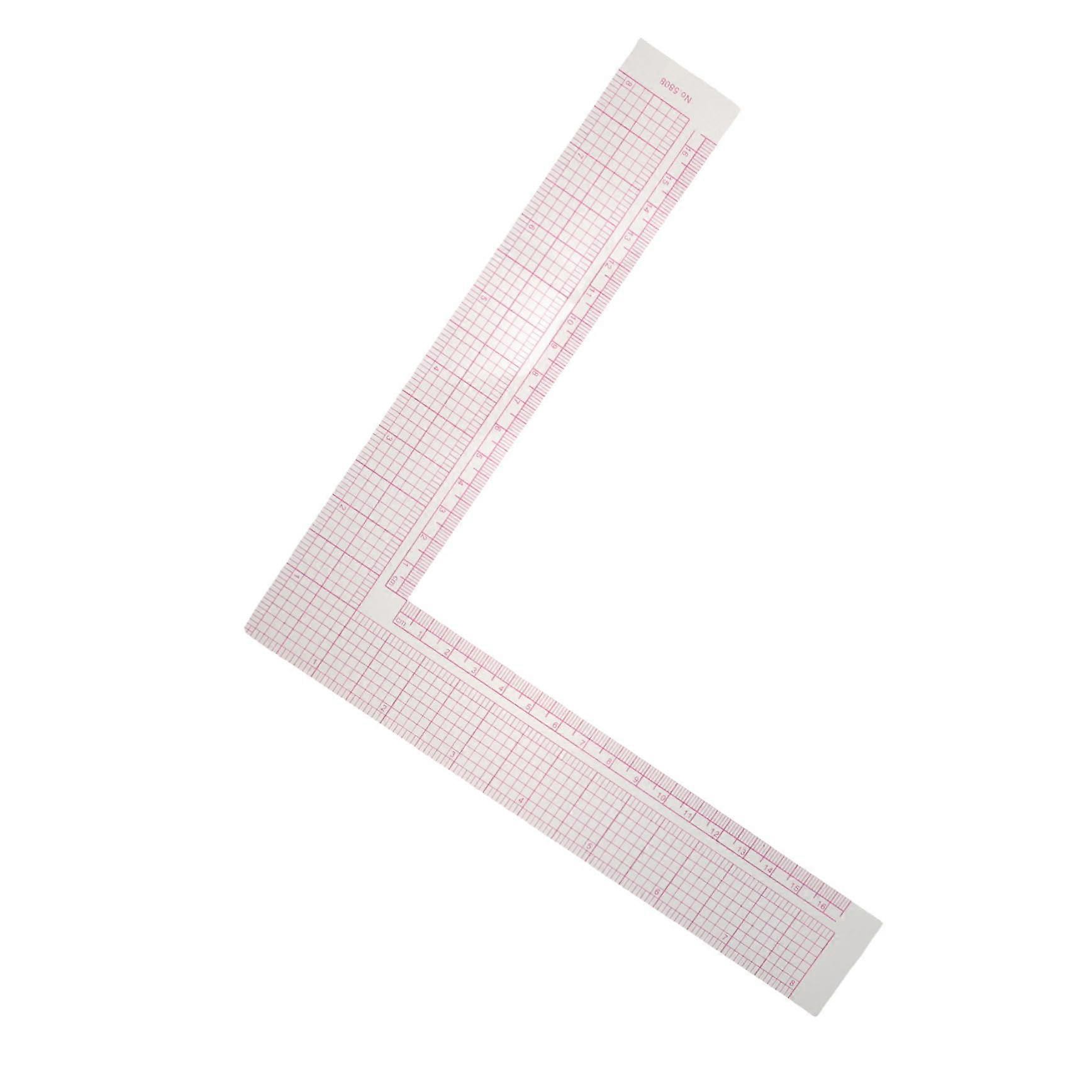 Clear Plastic LShaped Sewing Ruler with Accurate Scale for Tailoring, Pattern Making, and DIY