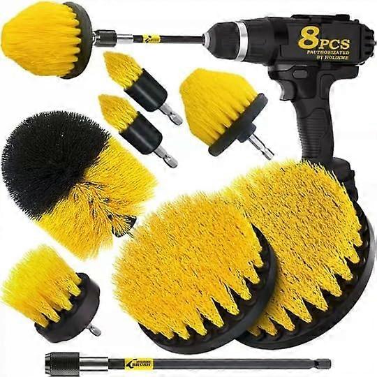 Drill Brush Set 8PCS Powerful MultiSurface Cleaning Kit for Bathroom Kitchen Car Tile Carpet
