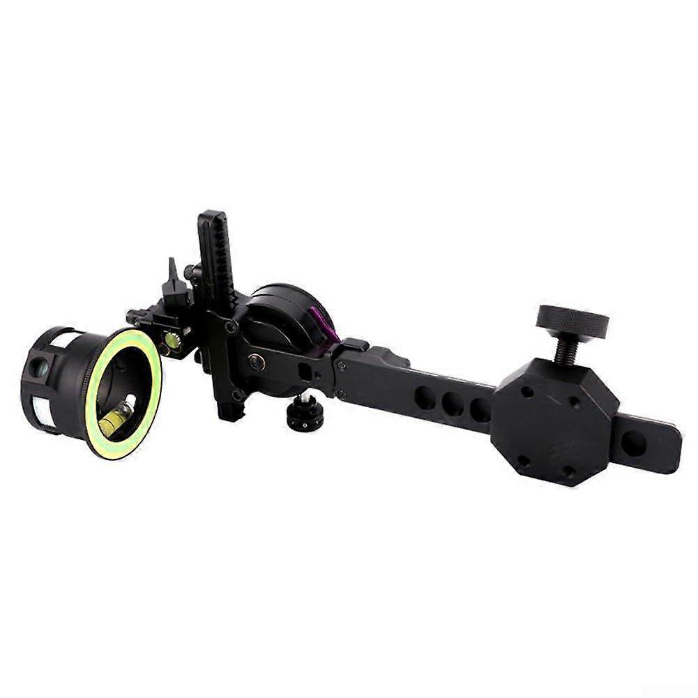 Single Pin Bow Sight Aluminum 6Way Precision Adjustment Quick Release Mount for Hunting