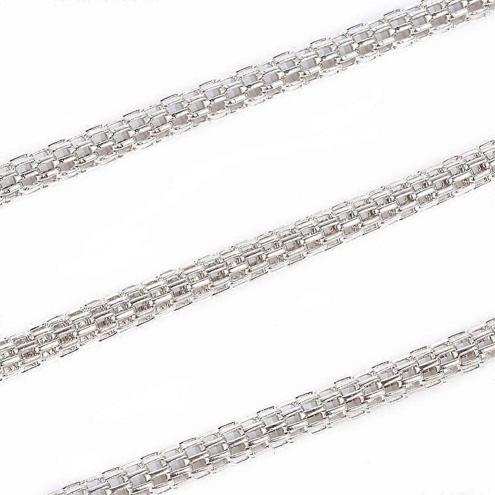 Iron Mesh Chains Network Chains Unwelded with Card Paper Platinum color Chains: 2.5mm thick