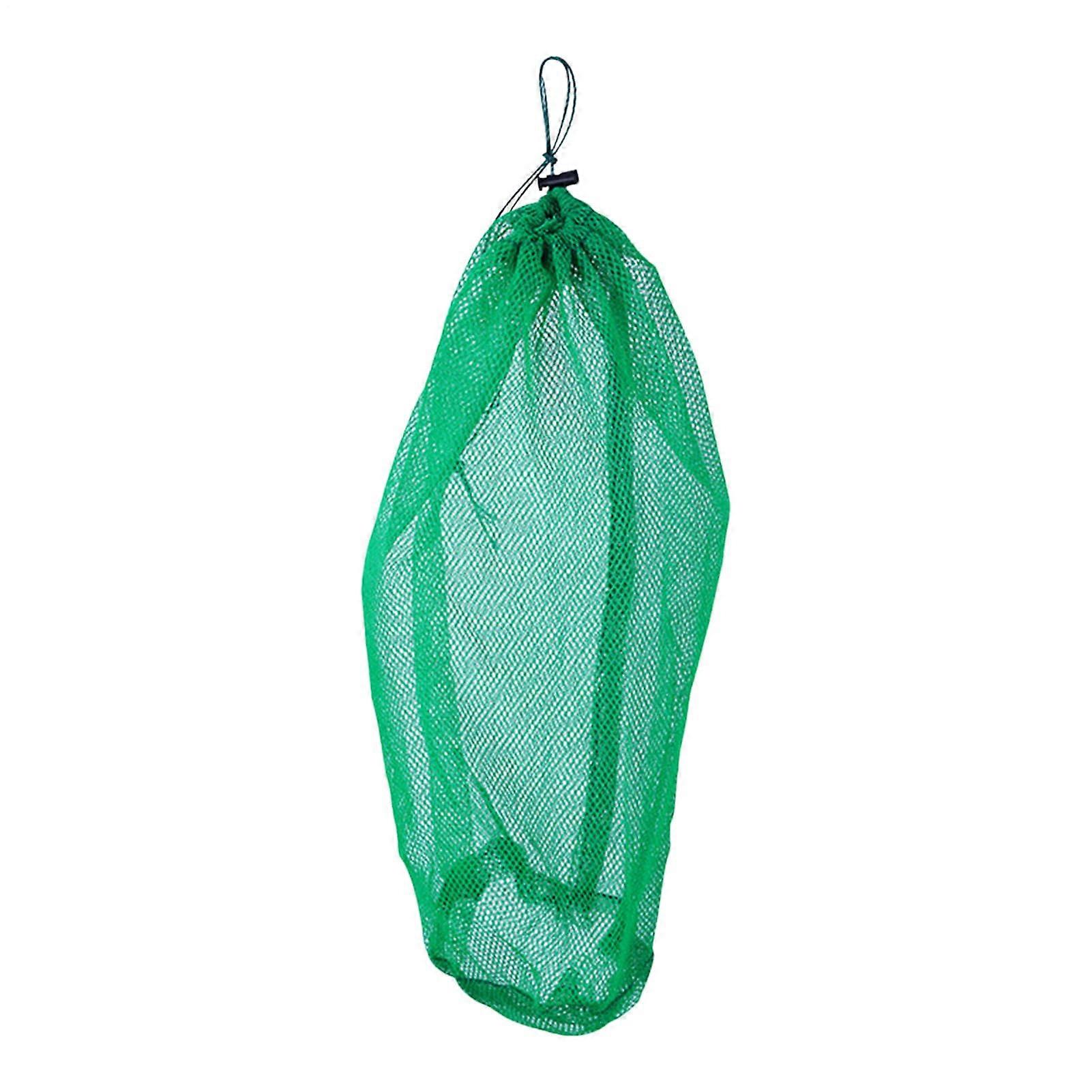 Fishing Net Bag with Adjustable Drawstring Lock, Large Capacity Quick Dry Mesh for Crayfish 60x40cm