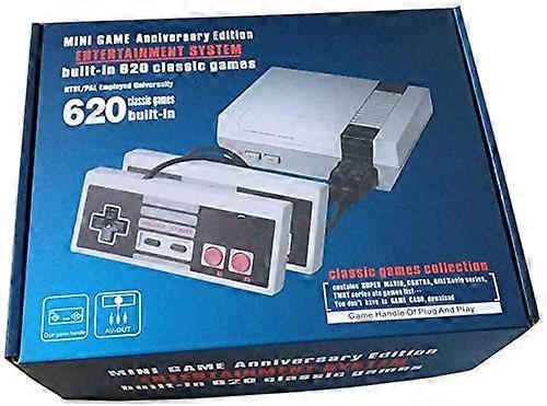 Retro Game Console with 620 Builtin Games and 2 Controllers, Classic Mini Plug and Play