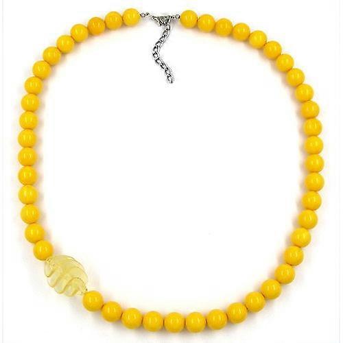 Kette, Perlen und Spiralperle gelb