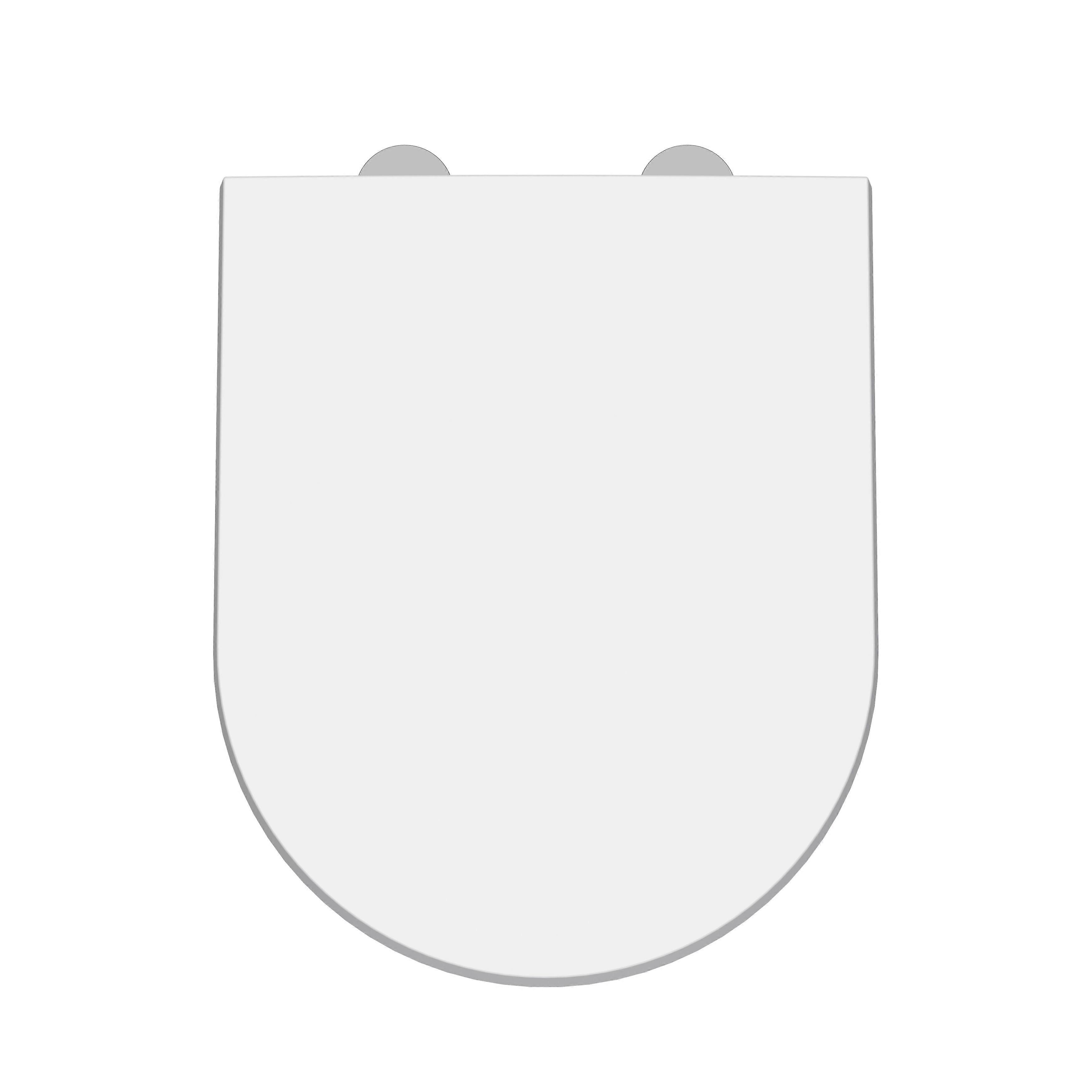 Luxury D Shape Top Fix Soft Close - White