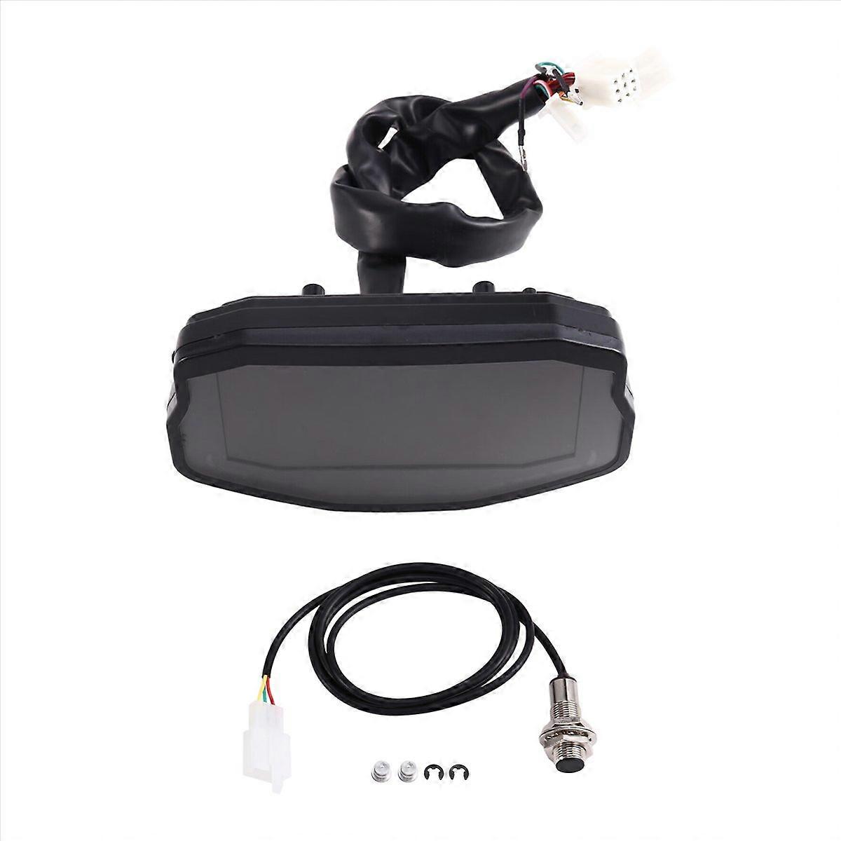Universal Motorcycle LCD Digital Speedometer Odometer Tachometer KM/H MPH Gauge