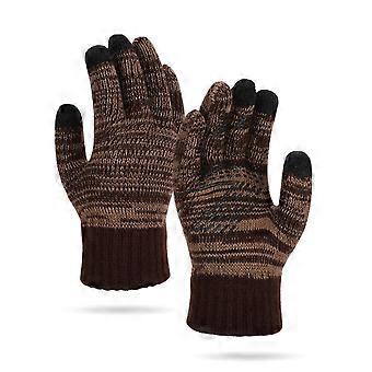 Guanti invernali caldi e sottili per sci, neve, escursionismo, guida, campeggio, ciclismo - Compatibili con tutte le mani (8,3", caffè)