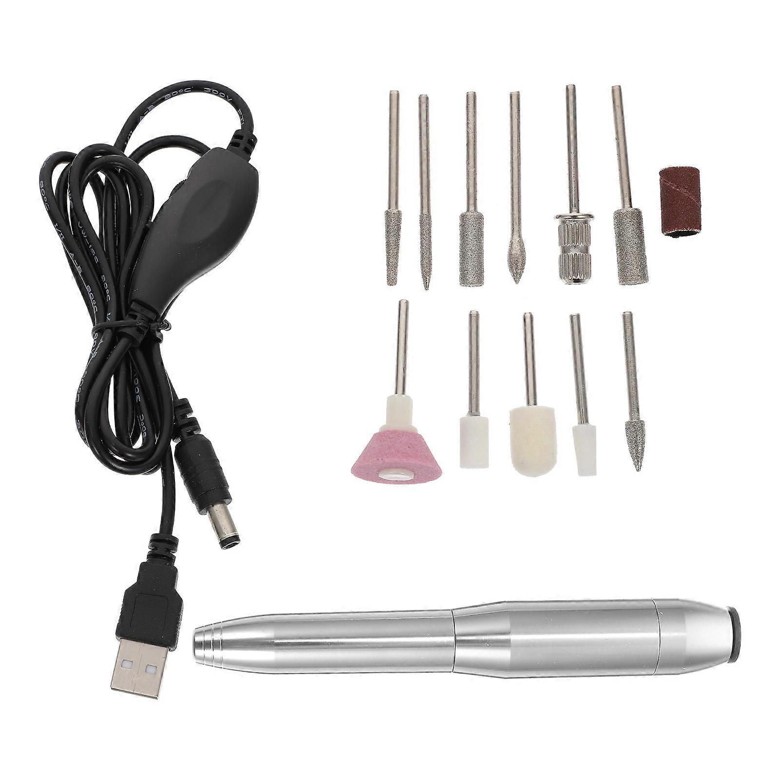 Silver Electric Nail Drill Polishing Machine for Precise Nails 1Set