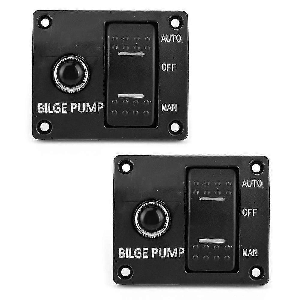 Bilge Pump Control Switch Automatic Pump Marine Panel Switch 3-WAY Switch Panel for Bilge Pump 2pc