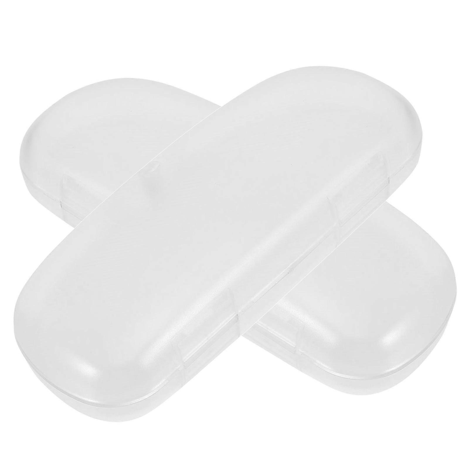 2Pcs Practical Glasses Storage Boxes Simple Eyeglasses Cases (Transparent)