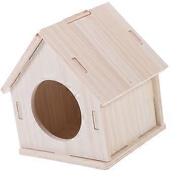 Maison en bois pour hamster, cachette décorative en bois pour petits animaux (3 pièces)