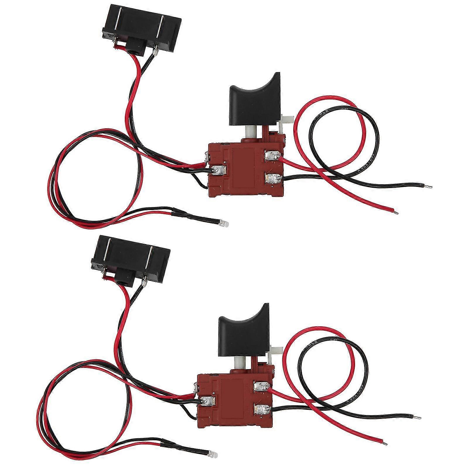 2pcs Saw Switch Speed Control Switch Stepless Speed Regulation Trigger Switch with Light