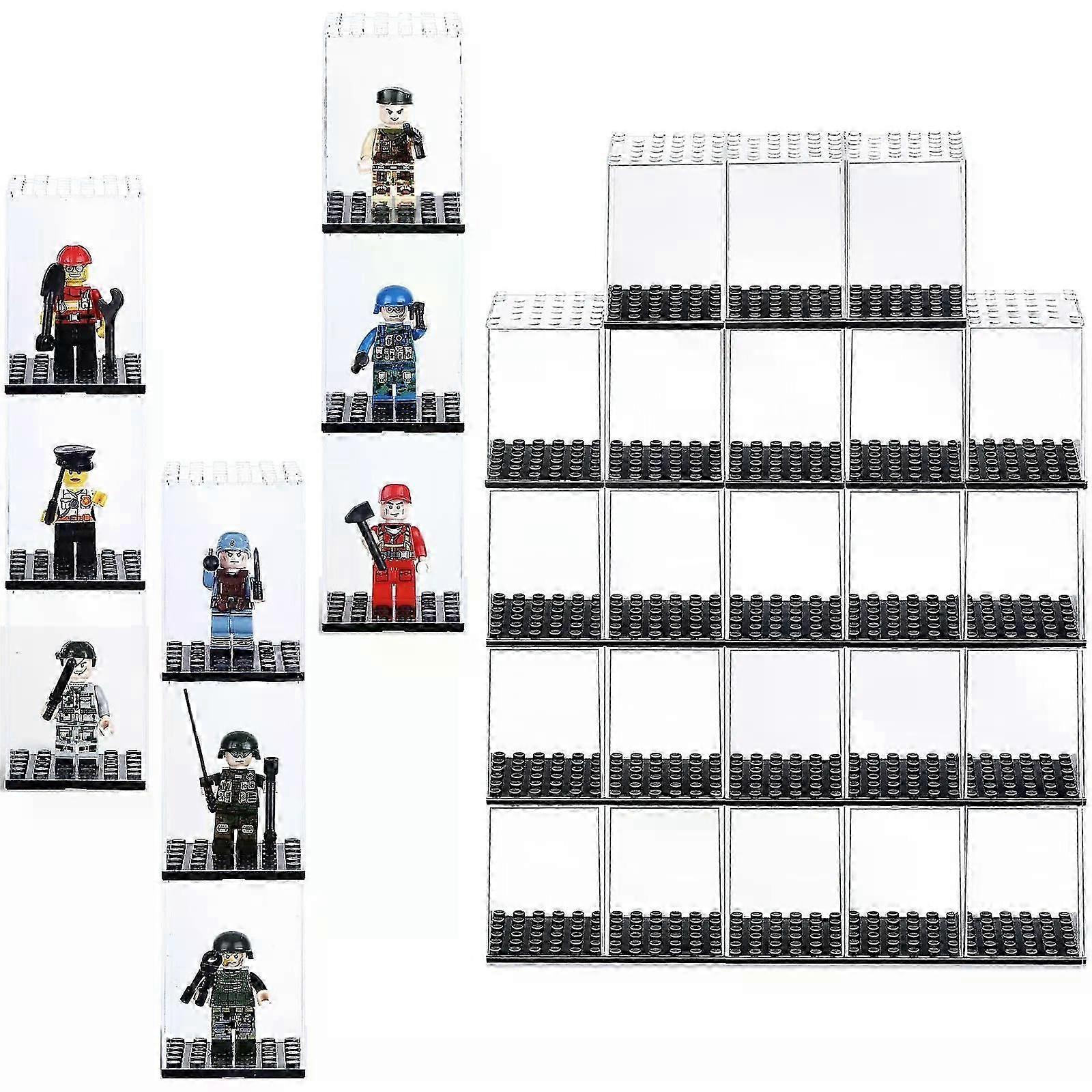 Building Block Display Box Suitable compatible with Lego Minifigures Clear Desktop Dust Box Stackable Storage Square Small Particles Case