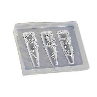 Silicone Nail Art Mold, Reusable Manicure Tool with Easy Demolding, for Home Salon DIY Designs, Multicolor