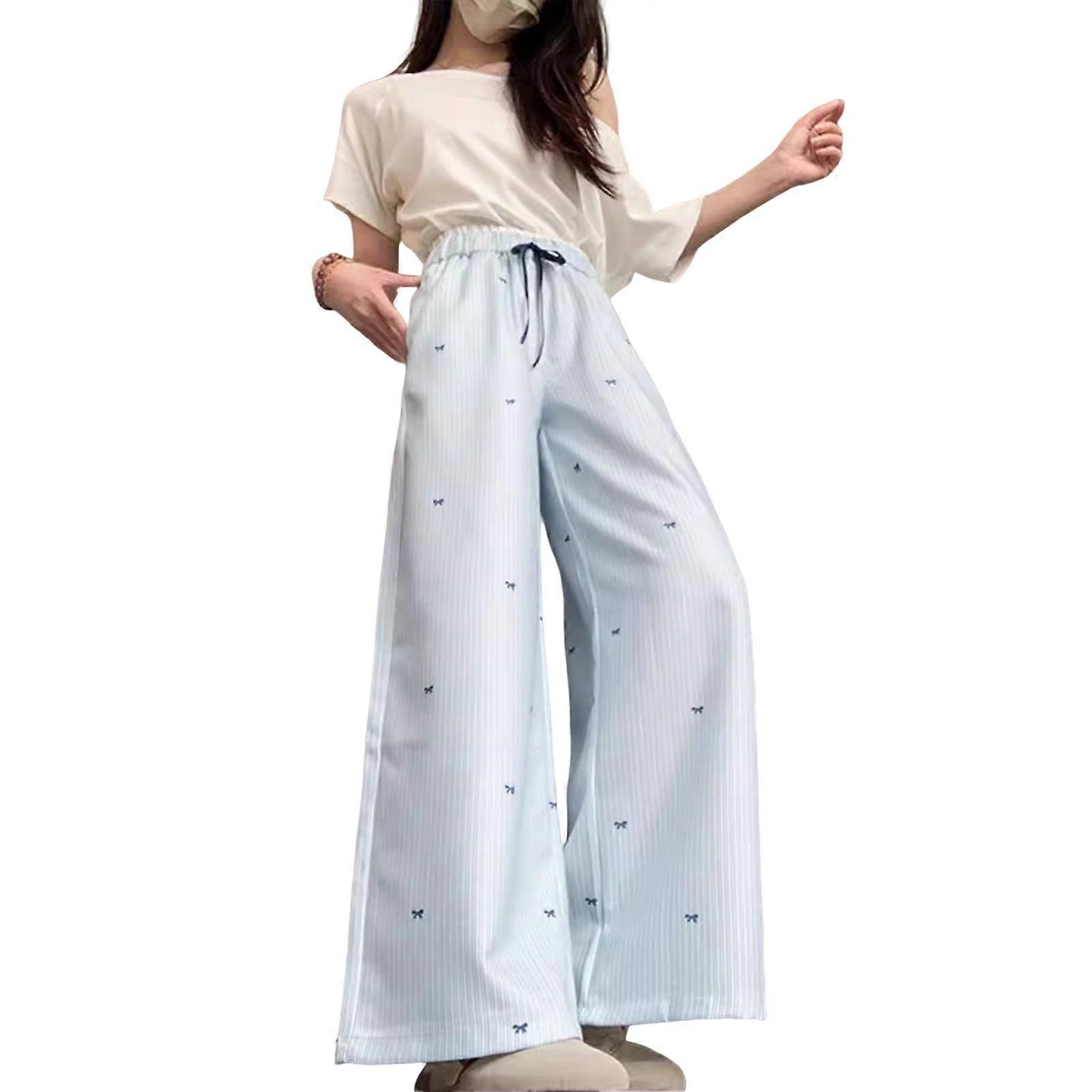Pull On Straight Pants - Adjustable Drawstring Waist - for Yoga & Jogging - Easy Movement