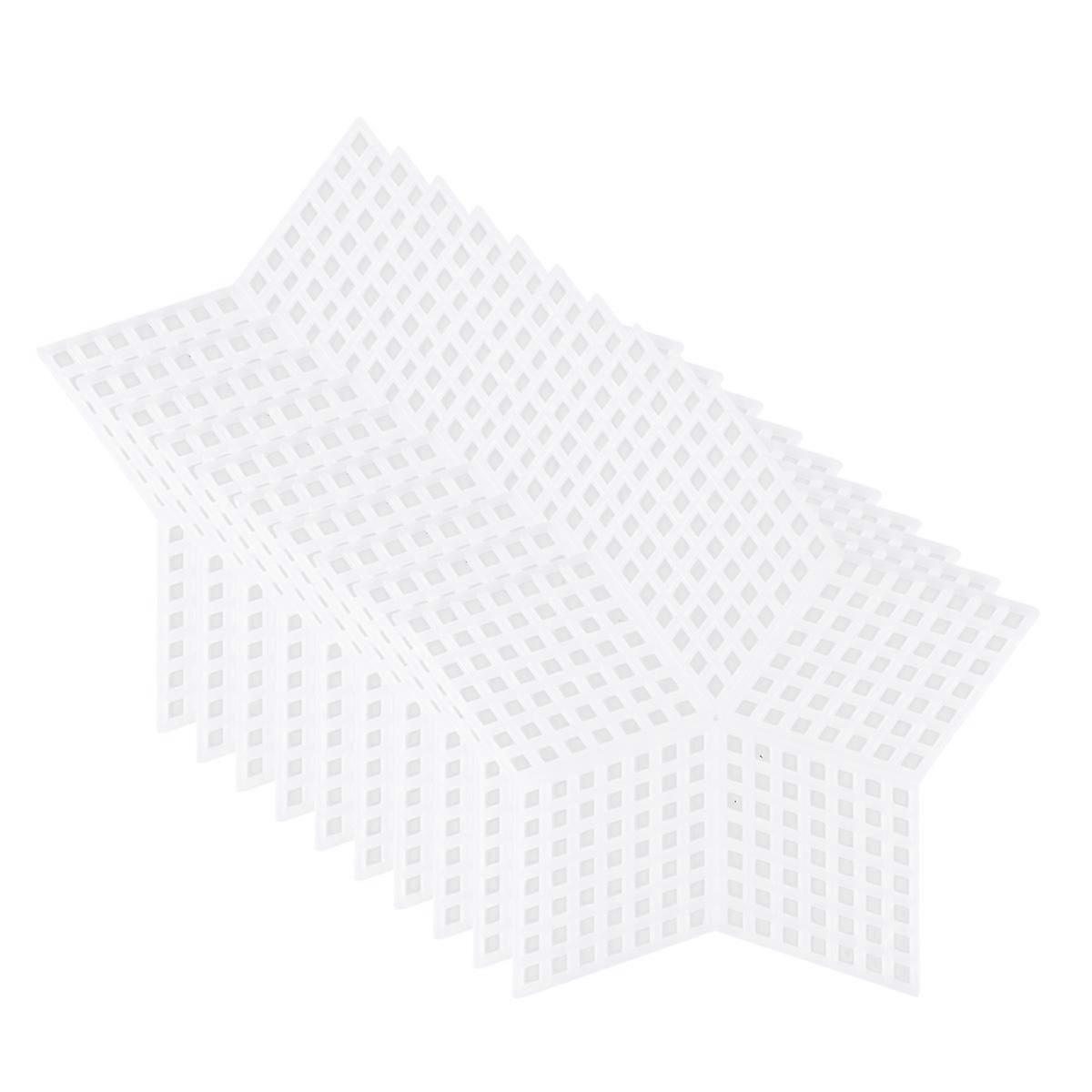 Cross Stitch Mesh Grid Plastic Sheet for DIY Projects 50Pcs White Multi-Shape Set