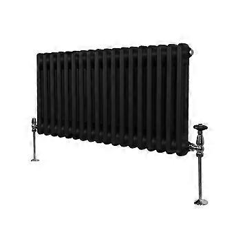 Traditional 2 Column Radiator 300mm x 832mm Modern Central Heating Heater Matt Black Carbon Steel