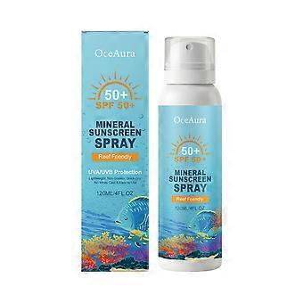 2er-Pack Mineral-Sonnenschutzspray, LSF 50+ Breitband-Sonnenschutz, feuchtigkeitsspendend, nicht fettend, wasserfest, für Gesicht und Körper, für Outdoor-Aktivitäten/tägliche Anwendung
