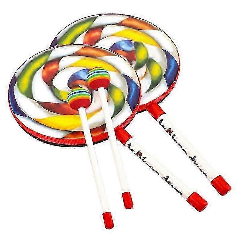 Orff Instruments 2Pack Lollipop Drums 6Inch Dance Props