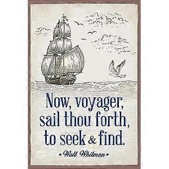 Now Voyager Sail Thou Forth to Seek and Find The Untold Want Poem Walt Whitman Quotes Classroom Decor Motivational Wooden Jigsaw Puzzles