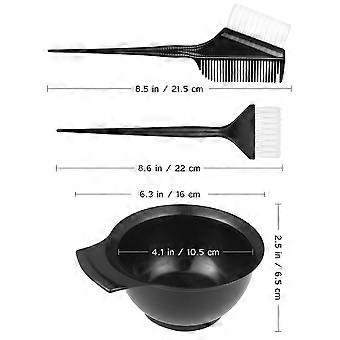 Frcolor 3pcs Hair Dye Set Colouring Brush Comb Bowl Kit Salon Tint Hairdressing Color Styling Tools for Home Beauty Salon (Random Brush Color)