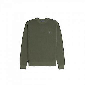 Fred Perry Mens Embroidered Logo Waffle Jumper