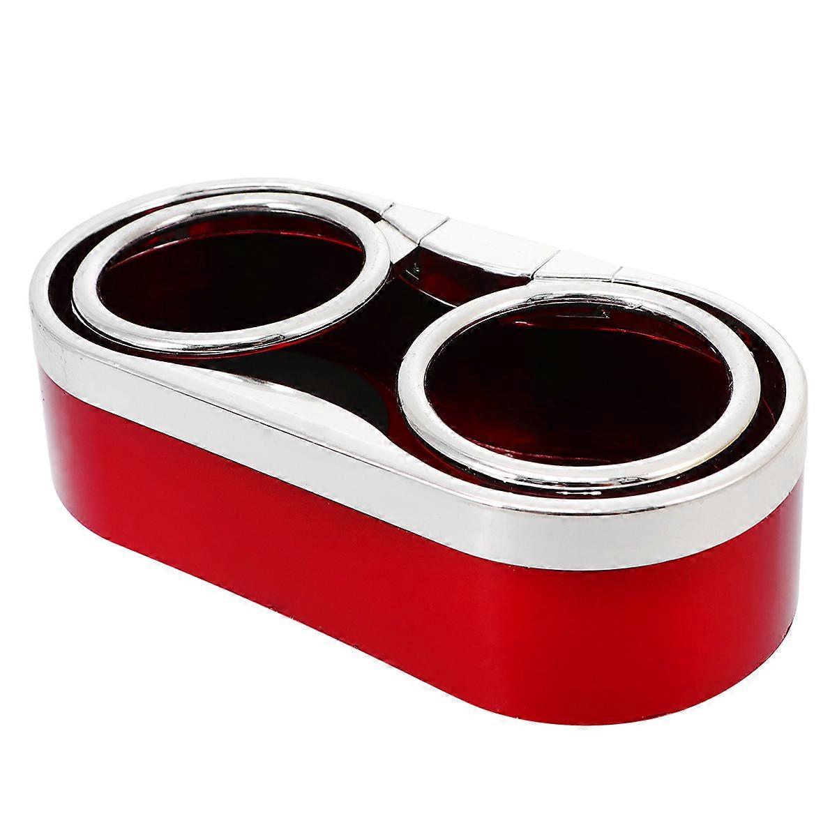 1Pc  Multi-function Double-Cup Holder Automobile Water Drink Rack(Red)
