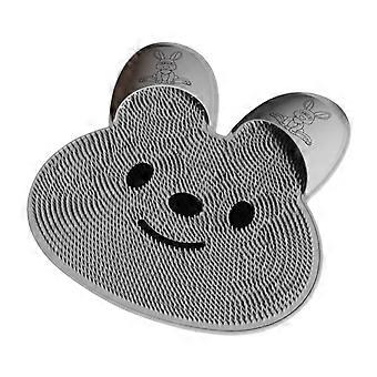 Foot Washer, Silicone Back Rub Feet Exfoliates, Improve Circulation Shower Foot Scrubber Mat, Back Exfoliating Bath Wash,Grey