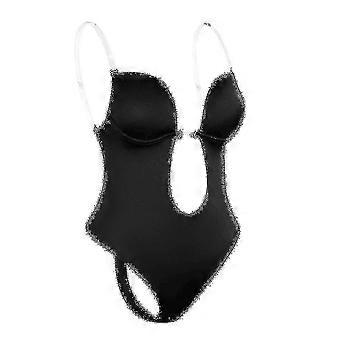 Backless Body Shaper Bra Women Plunging Deep V-neck Body Shaper Seamless Thong Invisibles Shapewear For Wedding-CE