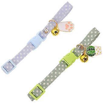 Cat Breakaway Collar Pendant for Adjustable Cat Collar 2Pcs Kitten Neckwear