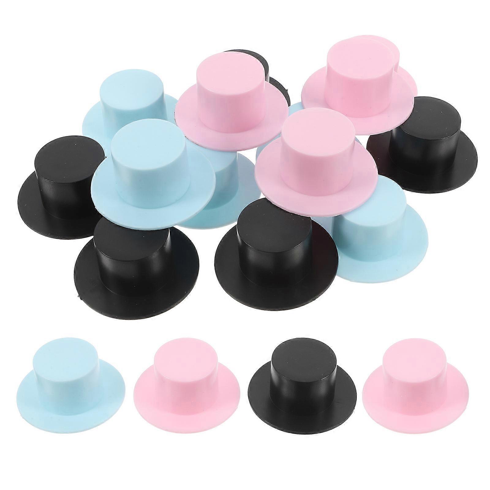 Craft Mini Hats Plastic Mini Top Hat for Decor 60Pcs Assorted Color