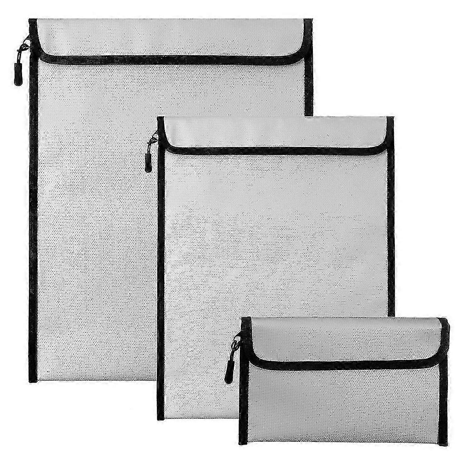 3 Pcs Fireproof Waterproof Document Bag, Fireproof Money Bag
