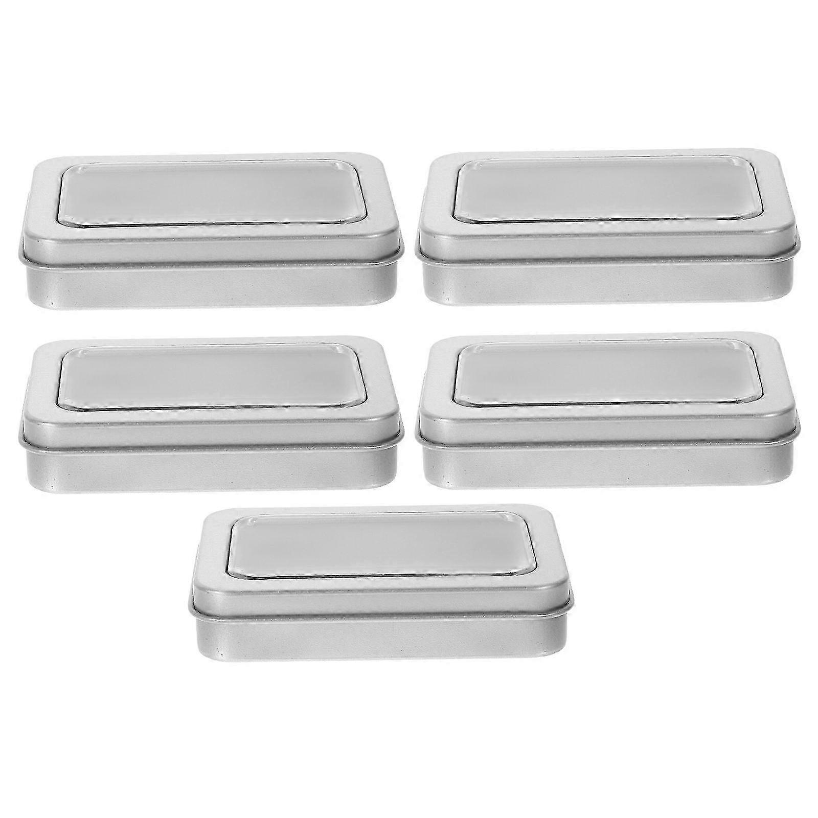 5Pcs Rectangular Gaming Card Box Playing Card Case Cards Box with Clear Window