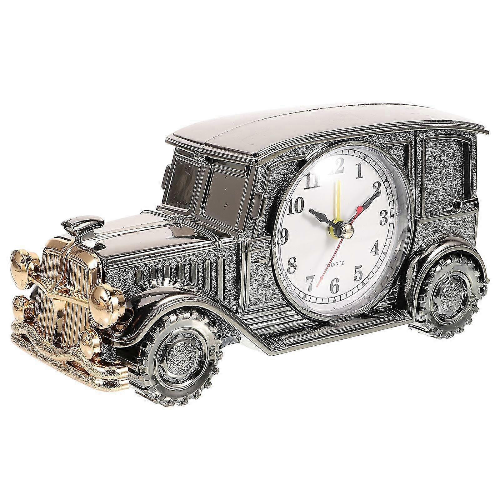 Desk Clock Classic Car Shape Time Display Alarm Function Multi Decoration 1Pcs
