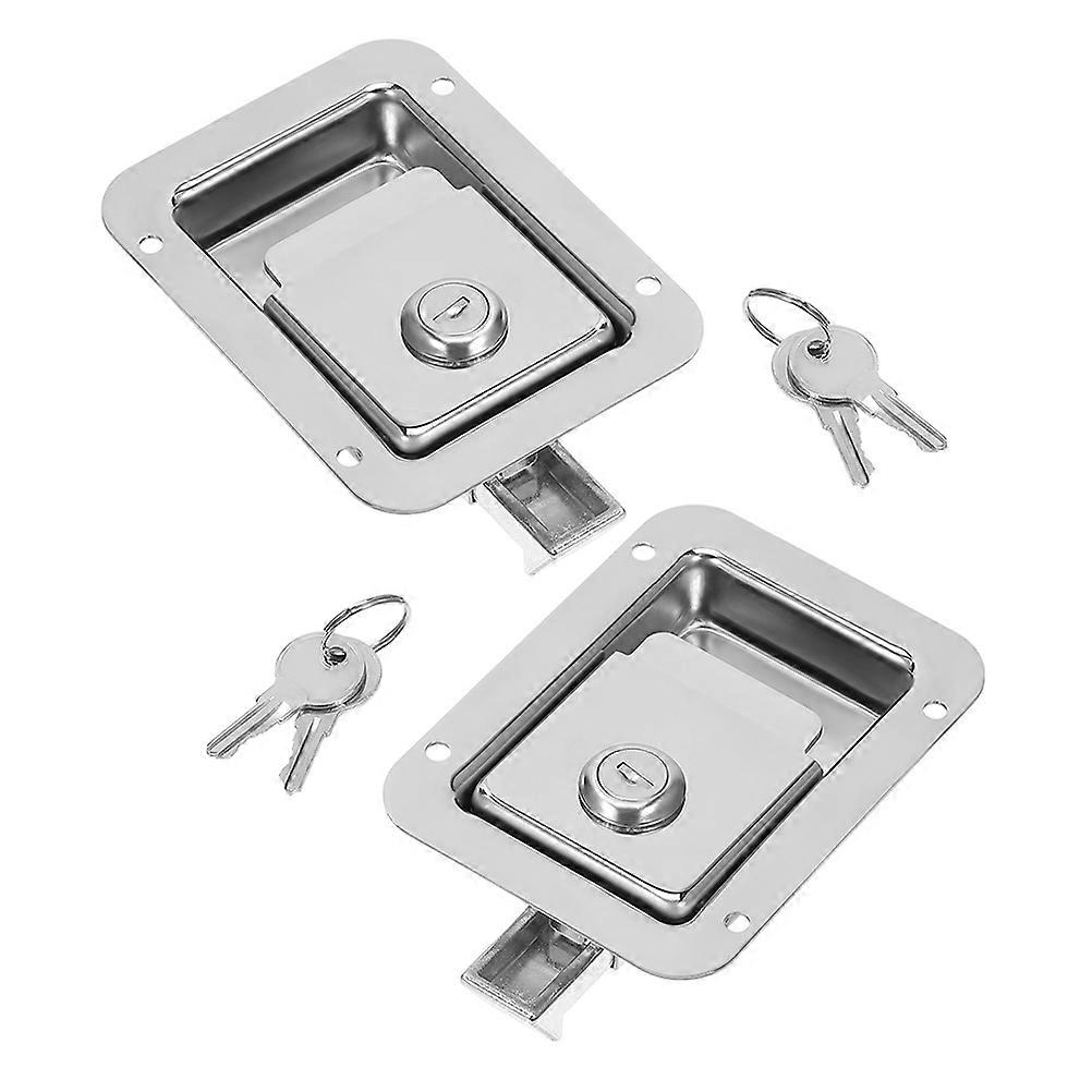 Flush Mount Locking Paddle Latch for Trailer Toolbox with 2Sets Hidden Door Lock