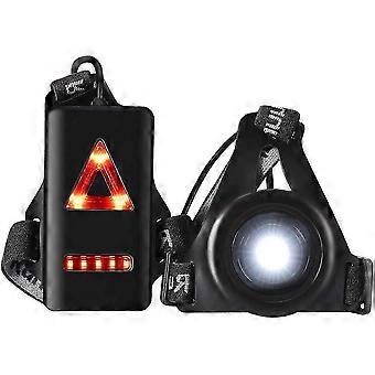 Running Light, 3 Mode Usb Rechargeable Body Light With Tail Light And Adjustable Strap compatible with Night Runners Joggers Hiking Camping Hiking