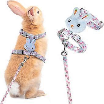 Adjustable Dwarf Rabbit Harness Leash Vest for Kitten Cat Hamster Small Pets