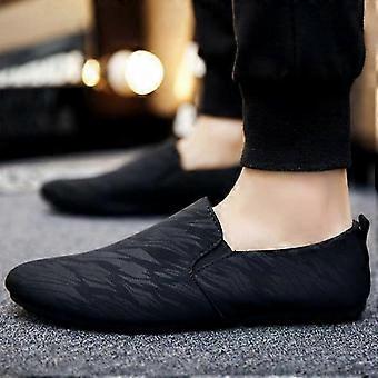 Men's Loafers Black Suede Oxford Style Leather Shoes with Rubber Sole Flat Heel for Casual Wear
