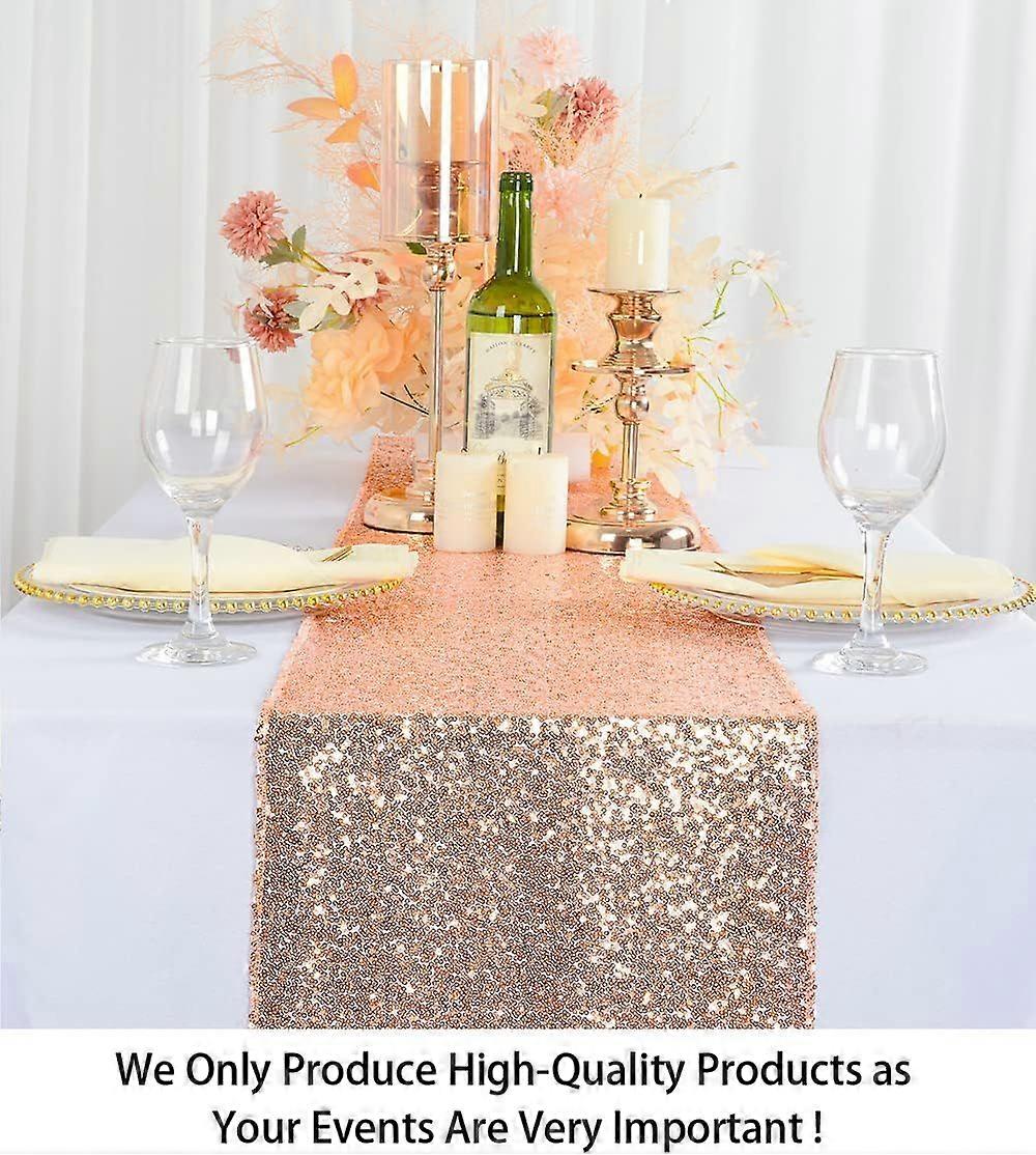 Sequin Table Runner Rose Gold - Wedding Party Decor