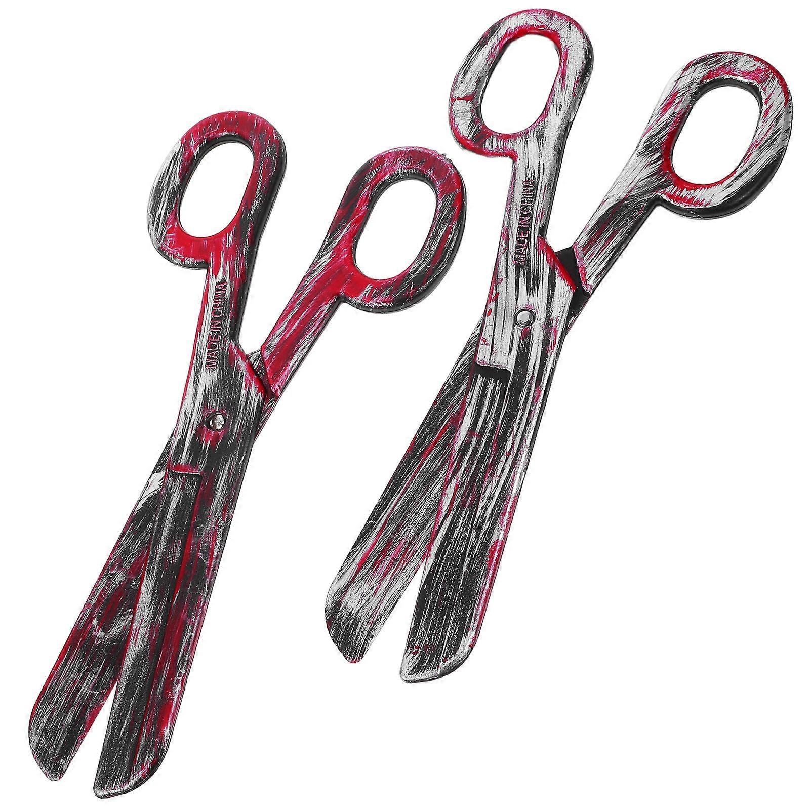 Small Clown Scissors Stage Performing Prop Plastic Accessory 2Pcs Set