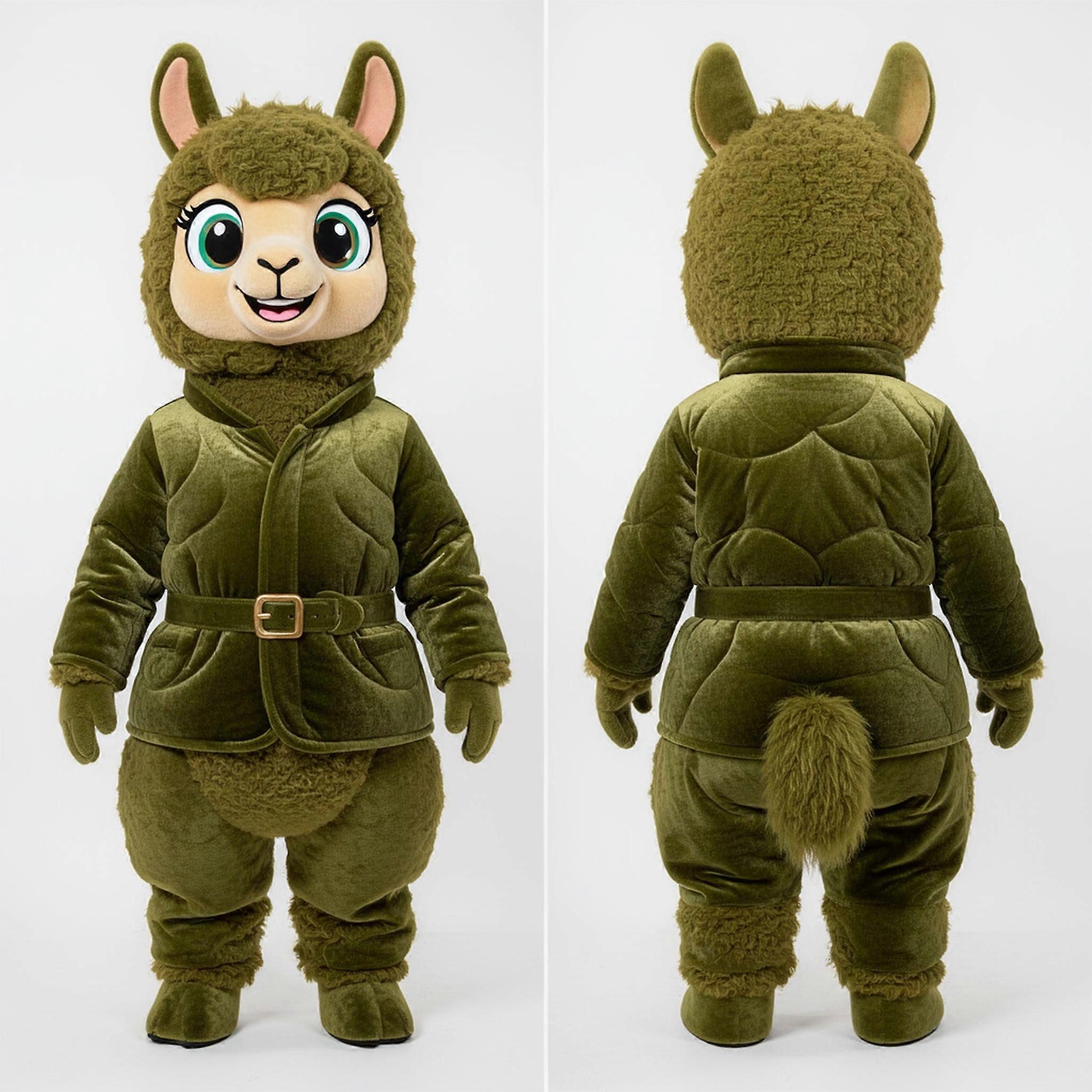 MASTICOT Olive Velvety Alpaca Mascot