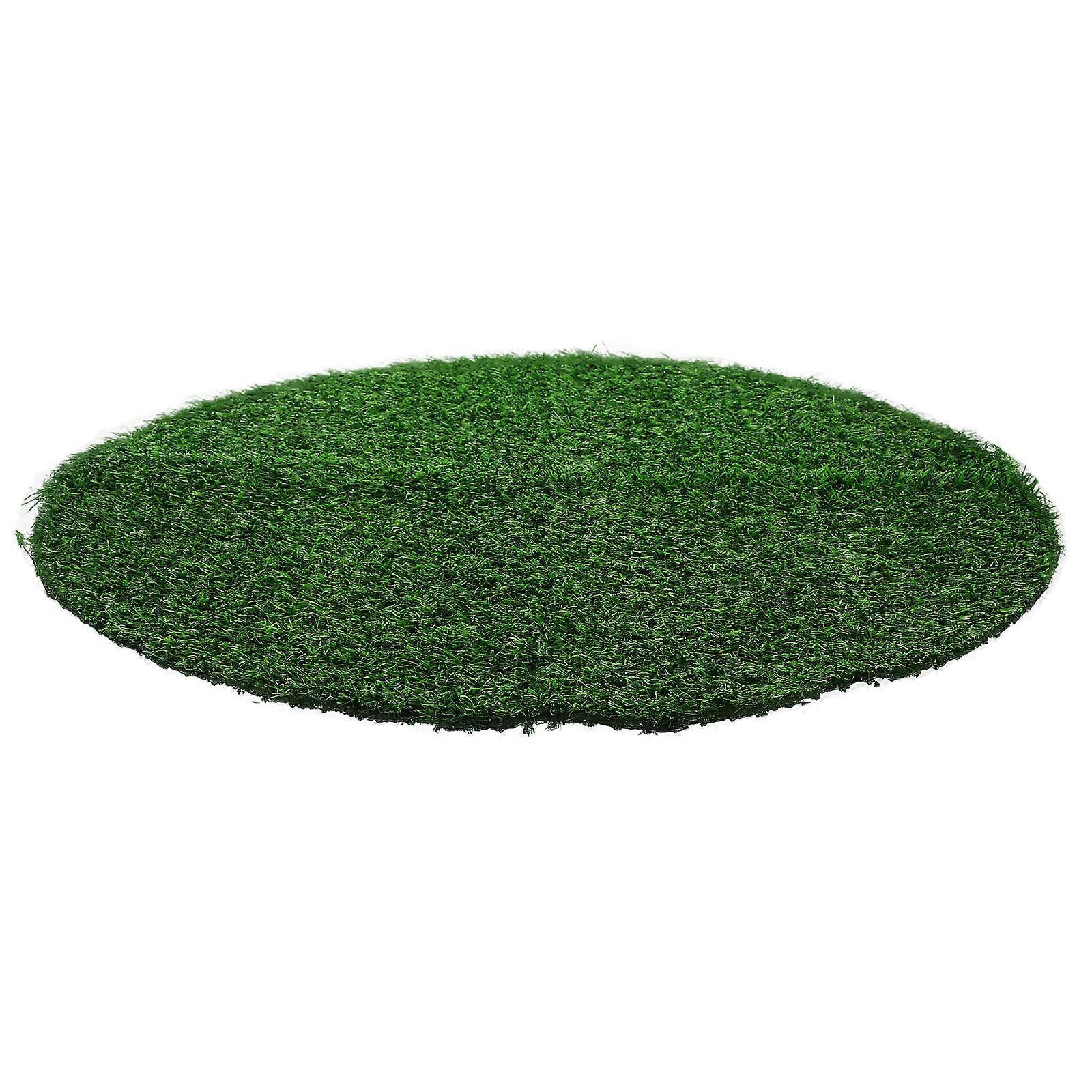 Green PVC Simulated Grass Round Table Mat for Decoration 4Pcs Set