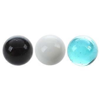 30 Pcs Marbles 16mm Glass Marbles Knicker Glass Balls Decoration Color Nuggets Toy White + Black + Light Blue Set