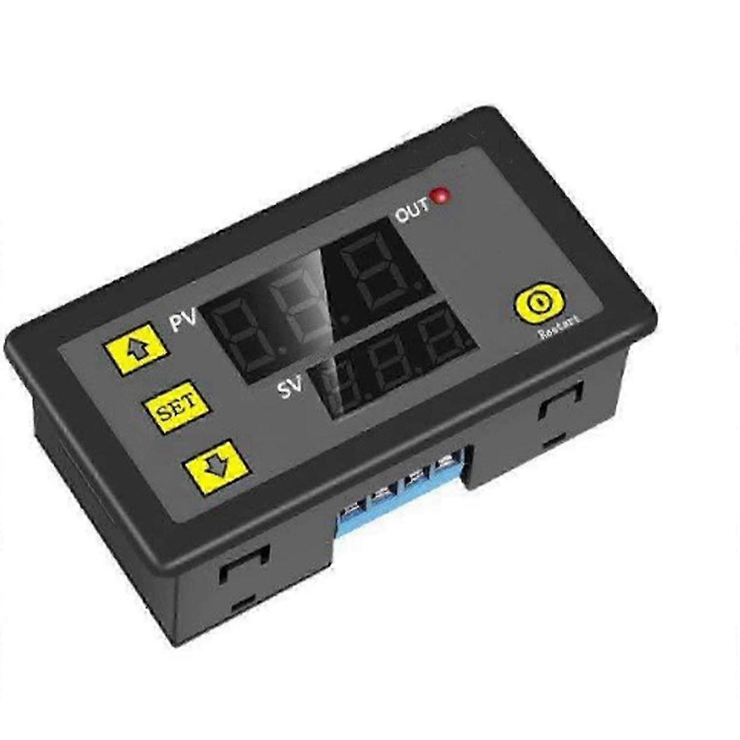 DC12V Timer Relay Module, Digital Cycle Delay Switch Controller with Voltmeter 20A